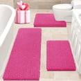thumbnail image 1 of HAKUNA Upgrade Extra Large Shiny Pink Bathroom Rug Set 3 Pieces Ultra Soft, Thick Absorbent Bath Mats, Non Slip Chenille Toilet Mat for Bathroom, Bedroom, Kitchen, 1 of 8