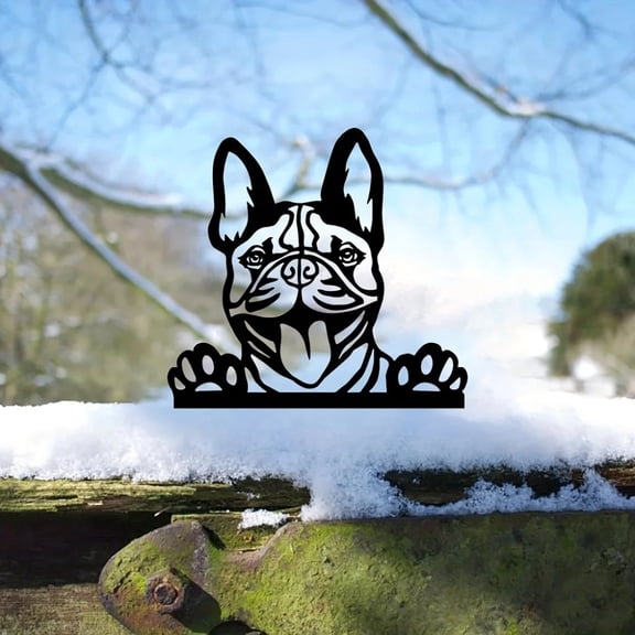 [Upgrade Your Garden]Premium Black Metal Dog Statue, Outdoor Decor For Patio/Lawn, Personalized Gift Idea, Unique Garden Accents For Pet Lovers, Weather-Resistant Animal Sculpture