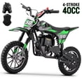 thumbnail image 1 of Upgrade Gas Dirt Bike,40cc 4-Stroke Gas Powered Kids Off Road Motorcycle with Off-Road Tire,Suspensions,Disc Brakes,Max Load 165Lbs,Up to 25Mph(Green), 1 of 8