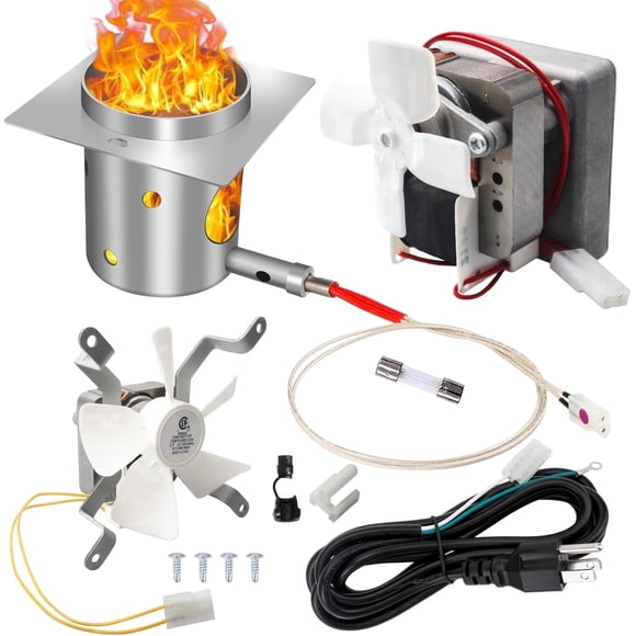 Auger Motor, Induction Fan Kit, Fire Burn Pot and Hot Rod Ignitor for Traeger and Pit Boss Wood Pellet Grill Parts Replacement