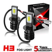 Upgrade H3 LED Headlight Fog Light Bulbs Kit 55W 9800LM 6000K White Super Bright