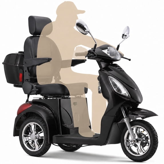 Upgrade Heavy Duty 3 Wheel Mobility Scooter for Seniors & Adults 500lbs Capacity,Electric Powered Wheelchair Device for Travel,800W All Terrain Mobility Scooter,31 Miles Range,7-15 Mph(Black)