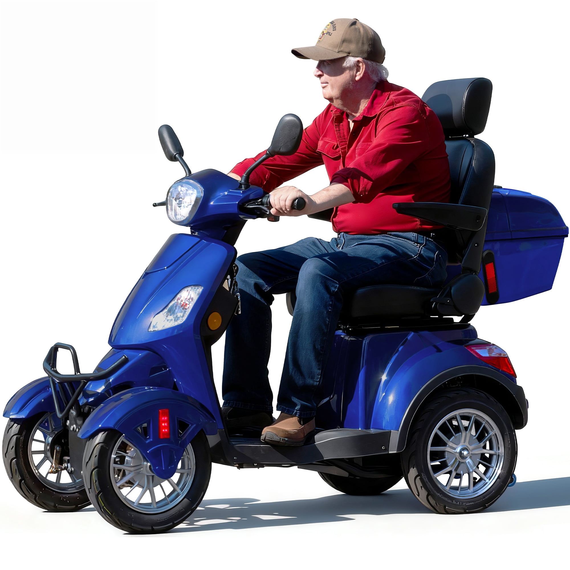 Upgrade Heavy Duty 4 Wheel Mobility Scooters for Seniors & Adults 500lbs Capacity,Arshin 800W All Terrain Fast Mobility Scooter for Travel,Electric Powered Chair,25 Miles Rang,Remote Key(Blue)