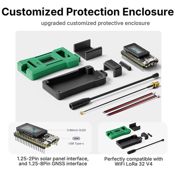 Upgrade Heltec WiFi LoRa 32 V4 ESP32S3+SX1262 BLE LoRa Node Meshtastic LoRaWAN Kit Case 28dbm Transmission Power C