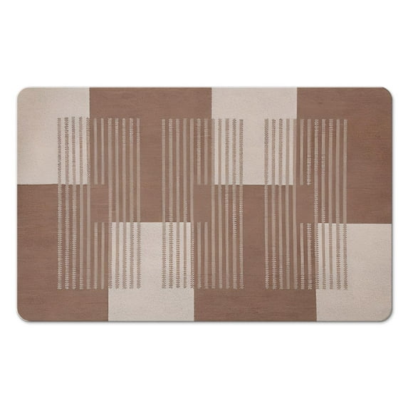 Upgrade Your Home Decor with 20x32 inch Bathroom Rug by Rockwood Collection: Modern Geometric Patchwork Design, Ideal for Bathroom, Bedroom, Office, Living Room, Entryway, on Hardwood Floors