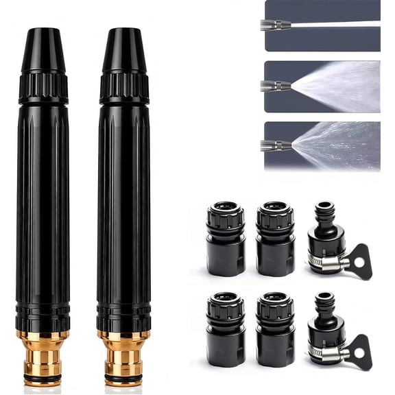 Upgrade Home High Pressure Car Wash Water Gun, 2026 New Adjustable Booster High Pressure Hose Nozzle, Portable Water Hose Nozzle for Car Driveway Patio Yard Watering and Washing (#2Sets)