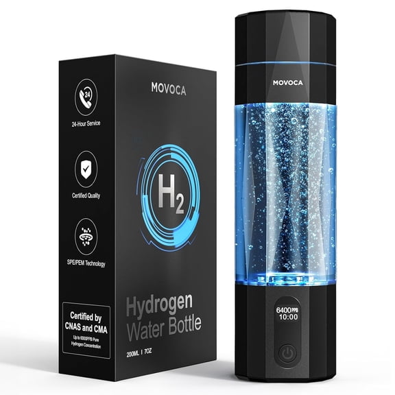 Upgrade Hydrogen Water Bottle, Up to 6400PPB Hydrogen Water Generator - SPE PEM Tech, 7 OZ Food-Grade PC Hydro Water Machine, Gifts for Husband, Wife, Family, Friends, Travel