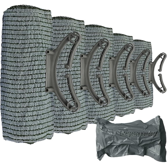 Upgrade Israeli Style Emergency Bandage, 8Pack 6 Inch Compression Bandage for Emergency Wound Dressing, First Aid and IFAK Trauma Kit