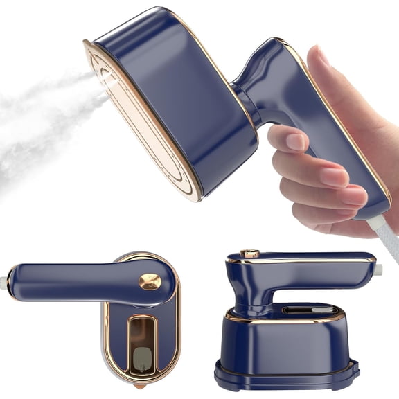 Upgrade Jinpo Travel Steamer Iron for Clothes Plus, 1000W Foldable Small Garment Steamer with 4 Steam Levels Suitable,15S Fast Heat Fabric Steamer for Wool Silk Knitwear Linen,BU