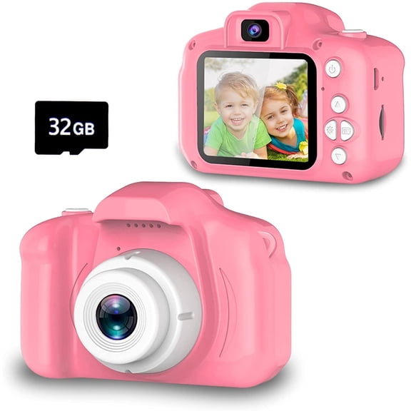 Upgrade Kids Camera with 32GB SD Card, Toy Cameras for Girls Age 3-10 Christmas Birthday Gifts