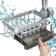 Upgrade Kitchen Sink Faucet Organizer, New Multifunction Sponge Holder for Kitchen Sink, Adjustable Holder Over Faucet for 0.7-1.1inch Round Water Pipe