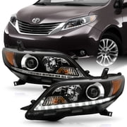 Upgrade LED DRL Style Projector Headlights For 2011-2017 Toyota Sienna Headlamps