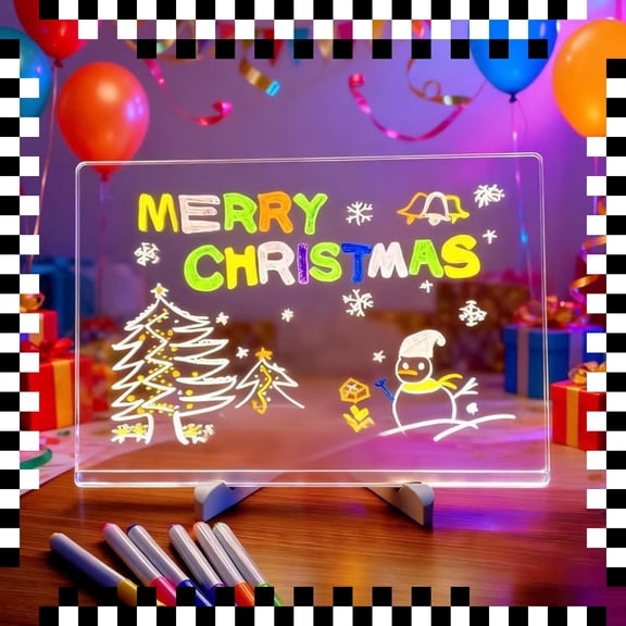 MAICHUNNN 20CM x 20CM LED Drawing Board with 7 Colors Pen