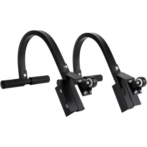 Upgrade Ladder Roof Hook, 2 Pack Ladder Hooks for with Wheel Heavy Duty Steel Ladder Stabilizer, Roof Ridge Extension, Wheel Rubber and Rubber Grip for Damage Prevention, for Damage Prevention