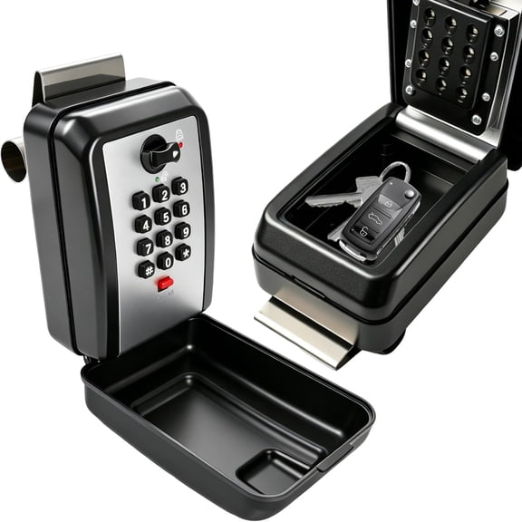 Upgrade Large Size Car Key Lock Box, Car Window Lock Box for Turo, Car Window Punch Button LockBox, Vehicle Window Key Box, Vehicle Lock Box fit for Ride Share, Turo, GetAround,10 Year Warranty