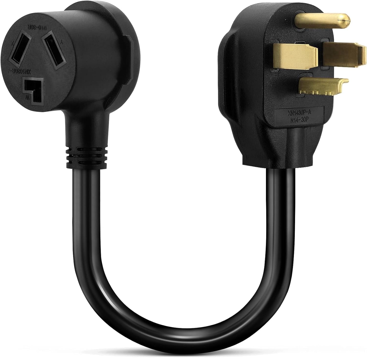 1.5FT 3 Prong to 4 Prong Dryer Adapter - Perfect 3 to 4 Prong Dryer Plug Adapter, 14-30P Male to 10-30R Female Receptacle, 30A, 250V!