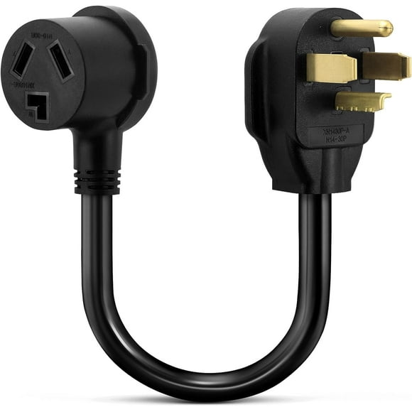 1.5FT 3 Prong to 4 Prong Dryer Adapter - Perfect 3 to 4 Prong Dryer Plug Adapter, 14-30P Male to 10-30R Female Receptacle, 30A, 250V!
