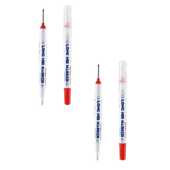 Upgrade Long Head Deep Hole Marker Set - 2 Pack, Ultra-Fine 1.5mm Tip, Chemical-Resistant Ink, Pocket-Sized for Electrician, Fade-Resistant, 2 Pack
