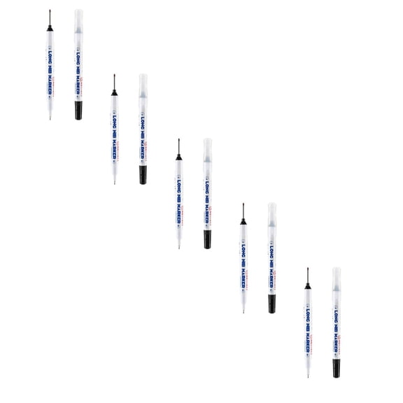 Upgrade Long Head Deep Hole Marker Set - 5 Pack, Carpenter Ink Marker Pens for Construction, Precision Long Nozzle, Multi-Surface Ink, Fast-Drying, 5 Pack