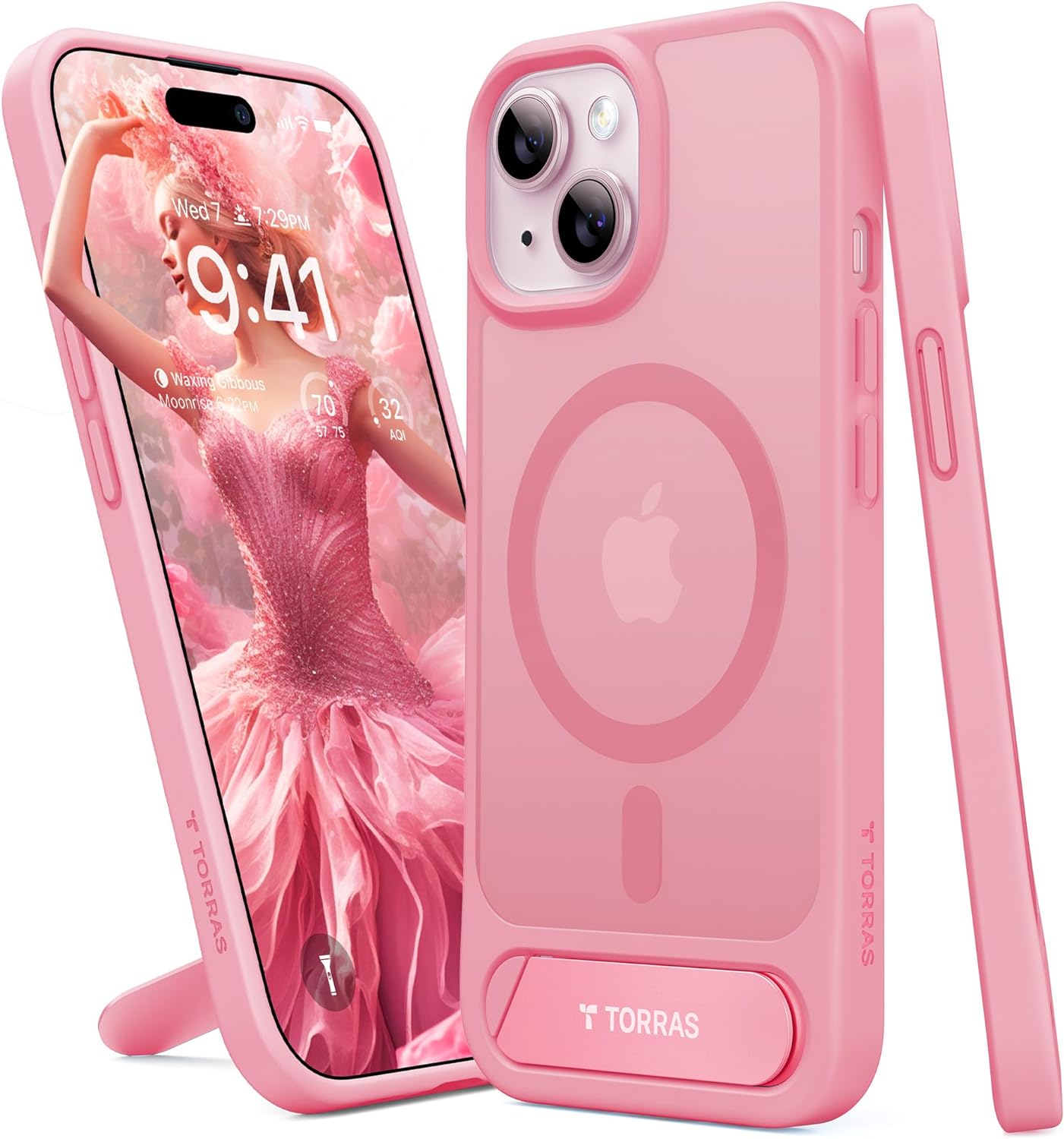 Upgrade & Stand Designed for iPhone 15 Case fit for MagSafe, 12FT MilGrade Shockproof