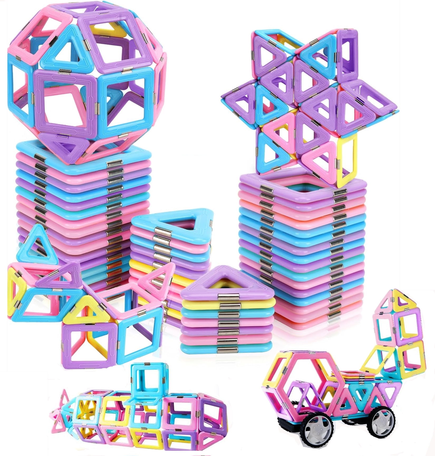 Upgrade Magnetic Tiles Toys for Above 3 Year Old Girls, Large Size ...