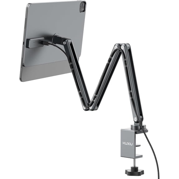 Upgrade] Magnetic Wireless Charging Stand for iPad Pro/Air 11 M2, Aluminum Alloy Adjustable Arm Mount for Desk, Foldable Tablet Holder for iPad Pro 11 1st/2nd/3rd/4th, Air 10.9 4/5th