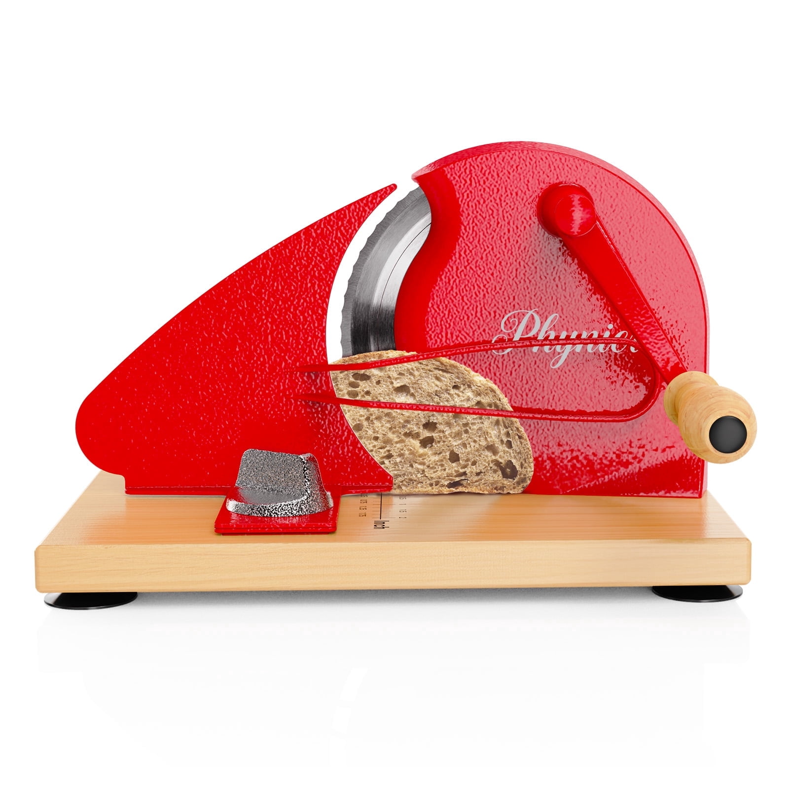 Upgrade Manual Bread Slicer for Homemade Bread, Sourdough Slicer with Hand Crank, Metal Guide Rail, Non-Slip Suction Base & Sharp Blade, Adjustable Thickness and Evenly Slicing