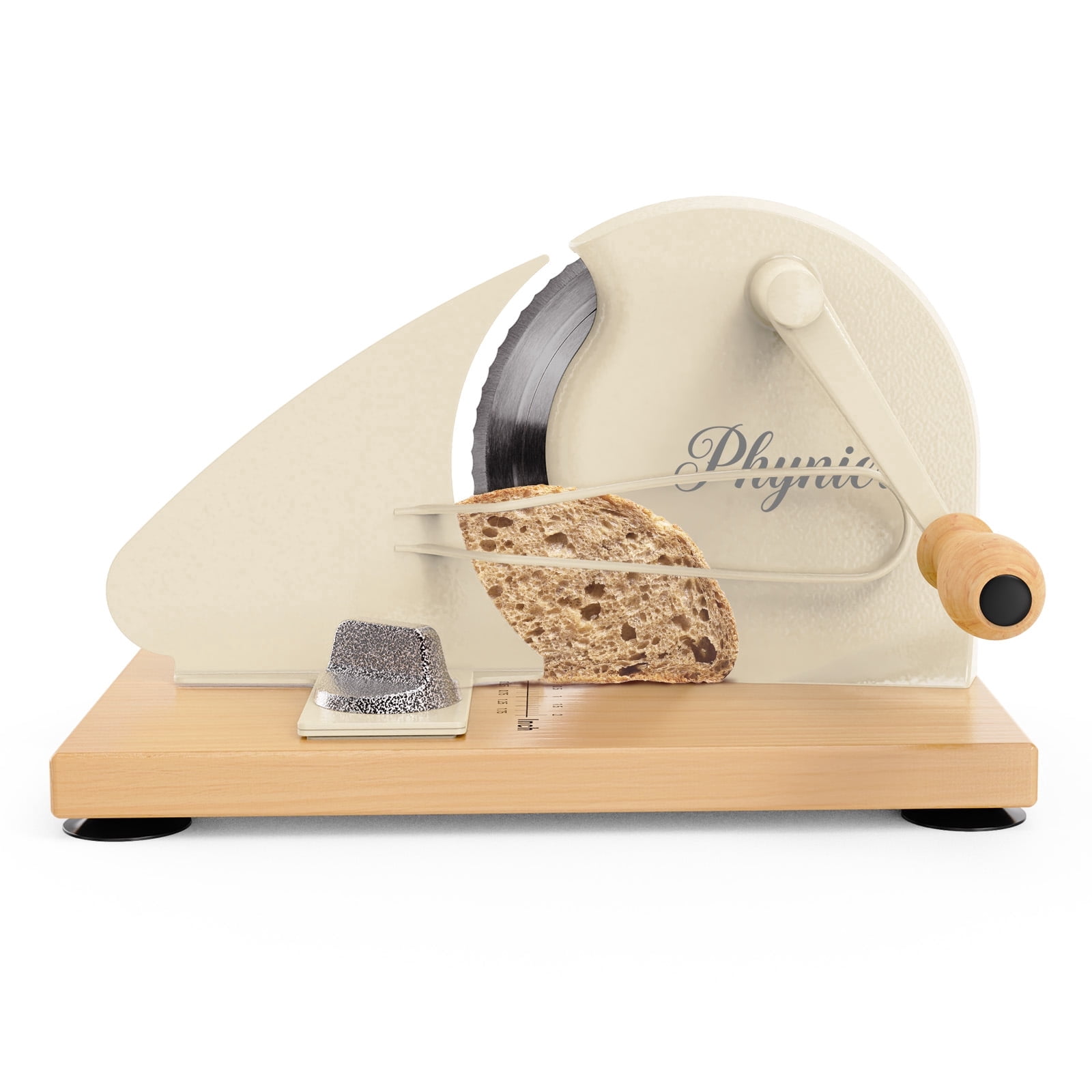 Upgrade Manual Bread Slicer for Homemade Bread, Sourdough Slicer with Hand Crank, Metal Guide Rail, Non-Slip Suction Base & Sharp Blade, Adjustable Thickness and Evenly Slicing