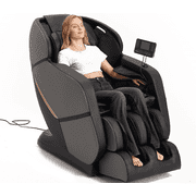 Premium Full Body Massage Chair, Zero Gravity Shiatsu Recliner with Dual-Mechanism, Waist & Calf Heat Therapy, Foot Rollers, Smart Voice Control & Wireless Audio for Home Relaxation
