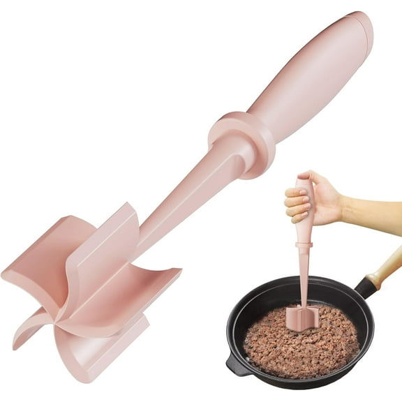 Upgrade Meat Chopper, Heat Resistant Meat Masher for Hamburger, Ground Beef Smasher, Nylon Hamburger Grinder Utensil for Ground Beef, Non Stick Mix Ground Chopper, Mix and Chop Potato Masher Tool