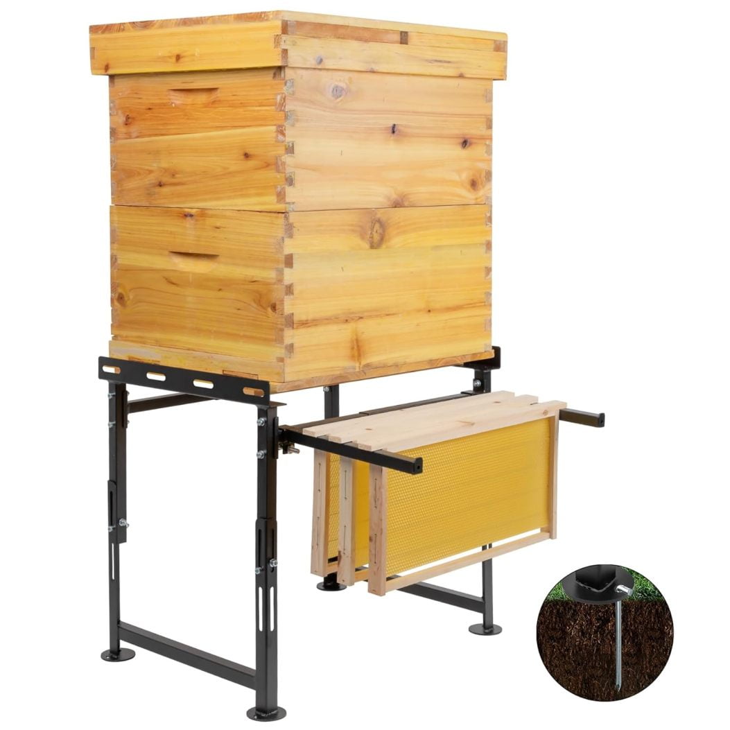 Upgrade Metal Hive Stand w/Detachable Hive Frame Holder, Adjustable ...