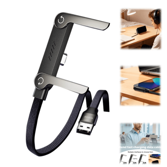 Upgrade Multi Charger Cord With Type C/USB A/L Port, Fast Charging Data Sync Cable For Smartphones, Tablets, Laptops, Gaming Devices