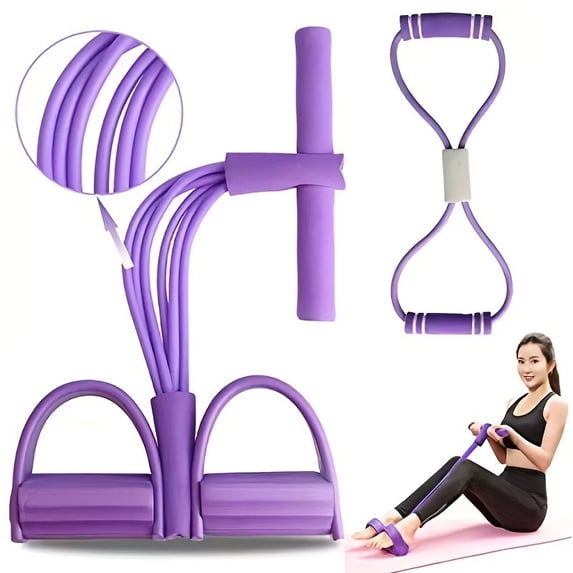 Upgrade Multifunction Tension Rope, 6-Tube Elastic Yoga Pedal ankle Puller Resistance Band, Latex Tension Rope Equipment for Abdomen/Waist/Arm/Leg Stretching Training