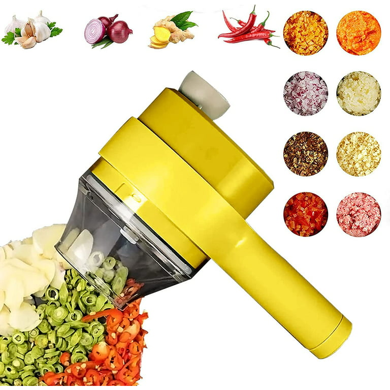 【Upgrade】Multifunctional 4 in 1 Handheld Electric Vegetable Cutter Set,  Portable Wireless Food Chopper | Kitchen Vegetable Slicer Dicer Cutter for