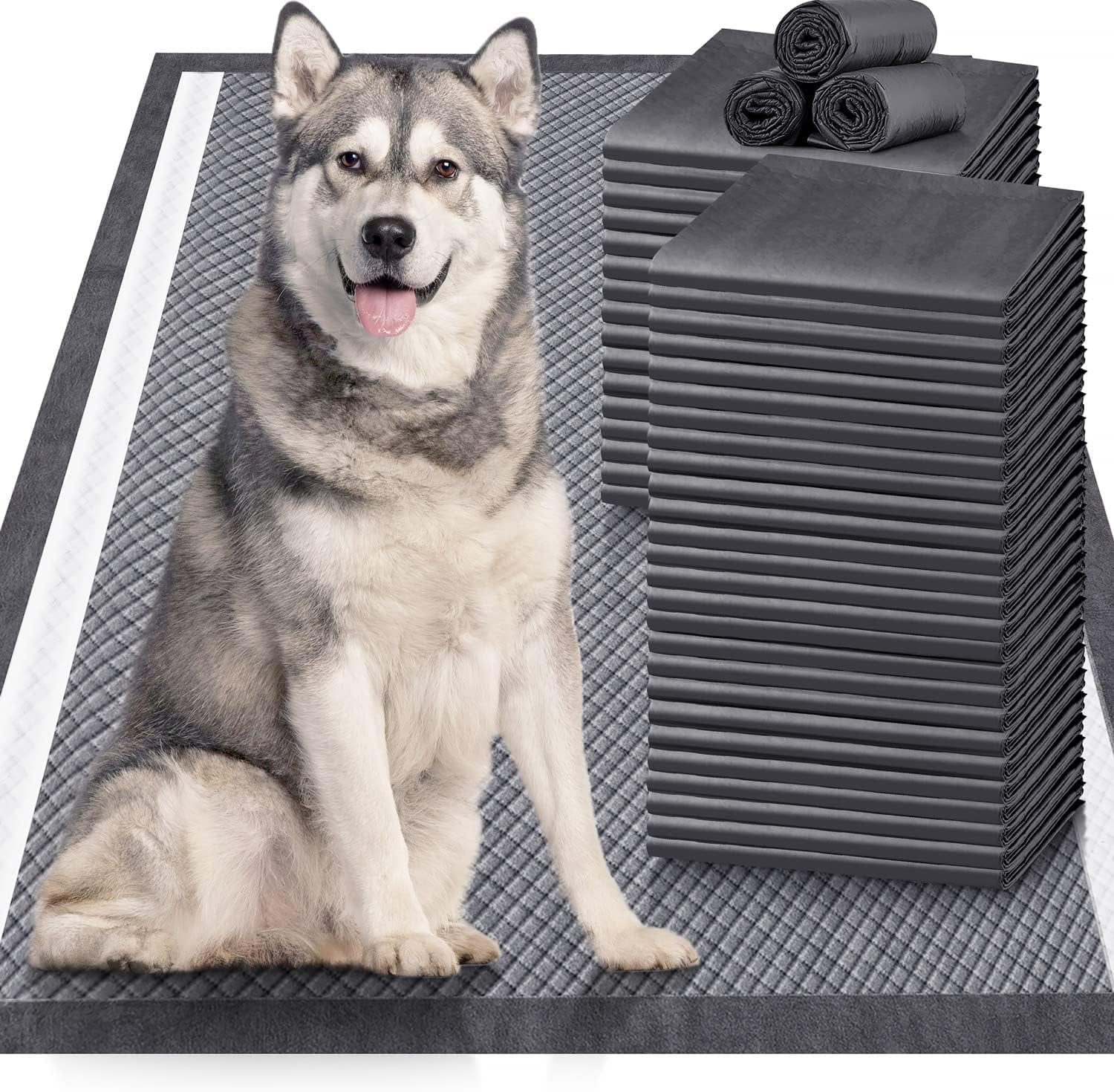 Upgrade Odor-Control Extra Large XXL Charcoal Pee Pads for Dogs Thicken 5 Layers Ultra Absorbent Dog Pee Pads - Leak-Proof Puppy Training Pads Quick Dry Charcoal Puppy Pads