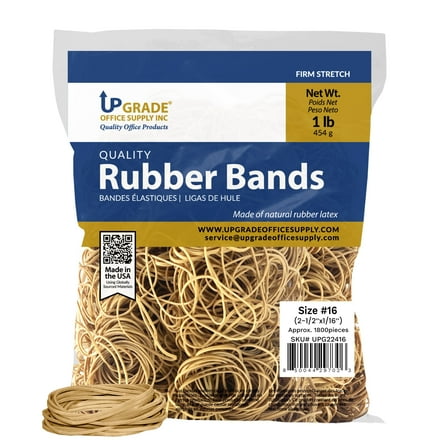 Upgrade Rubber Bands Size 16, 1 lb Bag, USA