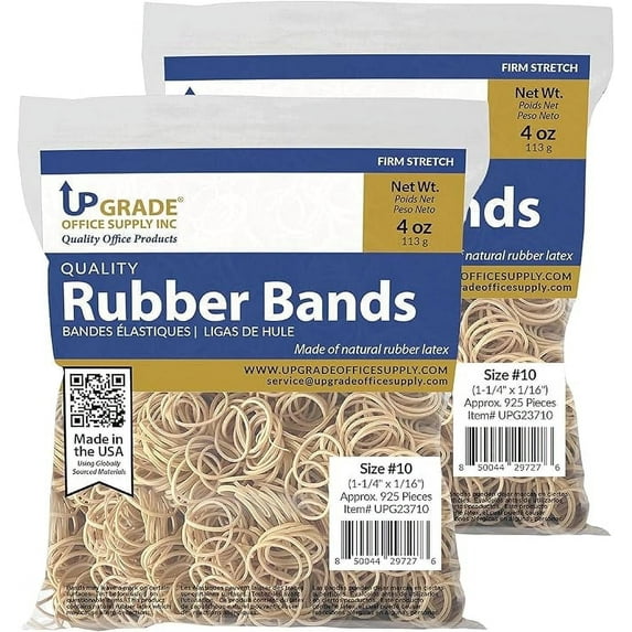 Upgrade Rubber Bands Size 10, 1/4 lb Bags, 2-Pack, USA