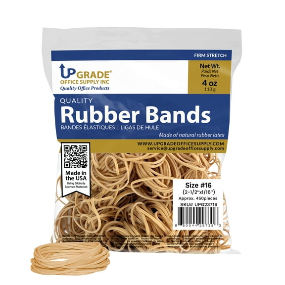 Upgrade Rubber Bands Size 16, 1/4 lb Bag, USA