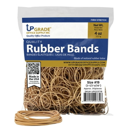 Upgrade Rubber Bands, Size 19, 1/4 lb Bag, USA