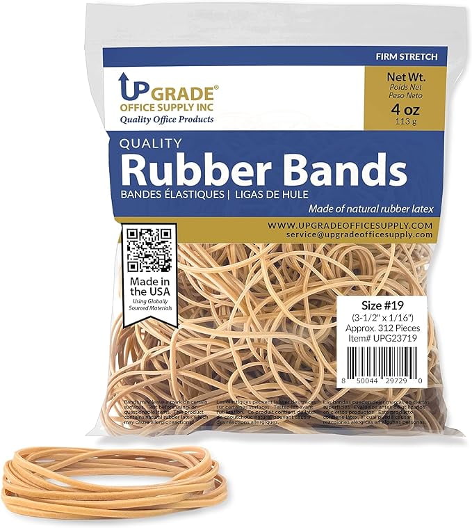 Bandas Goma #19 Upgrade Office - 1/4 Libra Natural Crepé USA