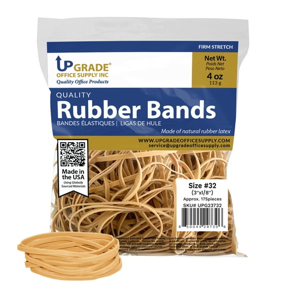 Upgrade Office Supply UPG23732 Rubber Bands, Size 32 (3 x 1/8 Inch), 175 Bands, 1/4 lb, USA