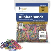 Upgrade Office Supply UPG244BC Rubber Bands, Size #54 (Assorted Sizes), Bright Colors, 1 lb. Bag, Made in USA
