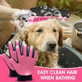 thumbnail image 1 of Upgrade Pet Grooming Gloves, Grooming Gloves for Dogs, Cats, Rabbits & Horses with Long and Short Hair, Efficient Pets Hair Remover Mittens - 1 Pair (Pink), 1 of 12