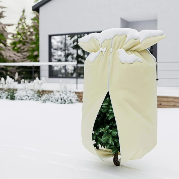 Upgrade Plant Cover Protection, Large Packs Thicken Frost Cloth Blankets, For Trees Potted Plants, With Zipper Drawstring Bag, Reusable, Breathable, For Winter Cold Weather Wind Frost Protection