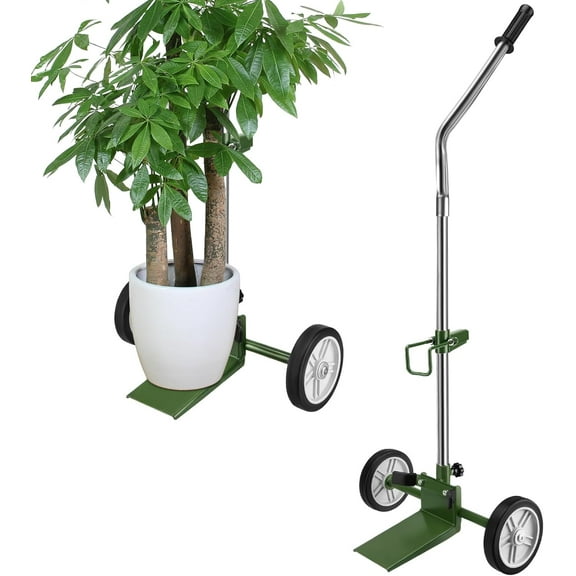 Upgrade Plant Mover Plant Dolly with Wheels Heavy Duty Garden Pot Mover with Adjustable Handle and Flat-Free Wheels, Max 220 Lbs Capacity, Plant Dolly Caddy for Heavy Plant Pots