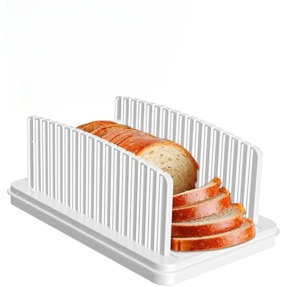 Upgrade Pull Out Bread Slicer for Homemade Bread, Foldable Bread Slicing Guide,Removable Cutting Board, Slice Evenly, Bread cutter slicer Suitable for Bread Making Supplies