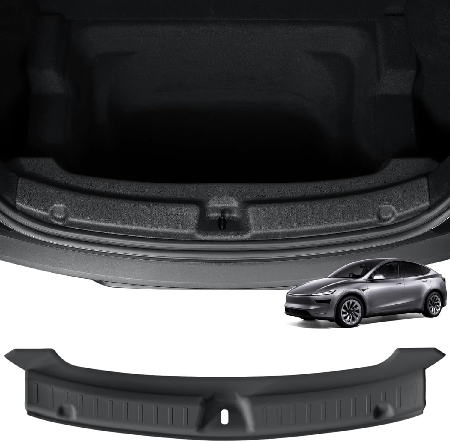 Upgrade Rear Bumper Guard Trunk Sill Cover Protector Compatible with 2026 New Tesla Model Y Juniper Accessories - Anti-Scratch TPE Material, Black
