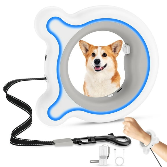 Upgrade Retractable Dog Leash with LED Light for Night Walks, Hand Free Safe 9.84ft Heavy Duty Dog Leash Tangle-Free for Dog up to 66lbs