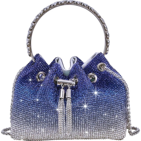 Upgrade Rhinestone Evening Bag Bling Purse Sparkly Diamond Silver Clutch Purses for Women Party Club Wedding Prom
