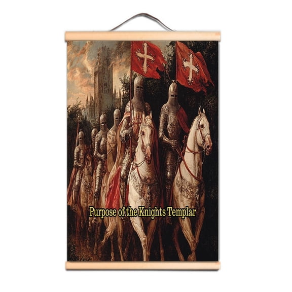 Upgrade Your Room & Studio Decor with Knights Templar Wall Art Poster & Medieval Crusader Warrior Poster Canvas Scroll Painting 3,Multicolor,11.8X17.7 inches